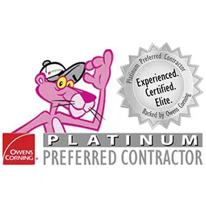 Owens Corning Platinum Preferred Contractor badge